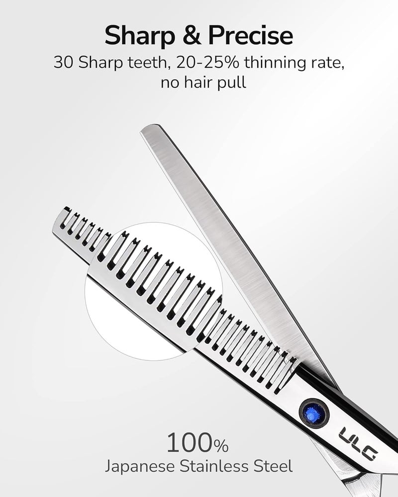 ULG Hair Thinning Scissors Professional Barber’s Texturizing Teeth Shears for Hairdressing, Salon and Home Use Thinning Shears for Hair Cutting, Made of Japanese Stainless Steel, 6.5 inch - Image 2